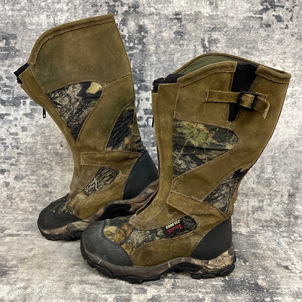 Cabelas Gore-Tex Scent-Lok Mens 8 Camo Zippered Insulated Hunting Boots Tactical